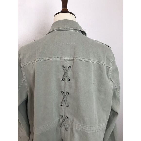 Torrid Anorak Jacket Lace Up Back Twill Utility Green - Picture 8 of 11